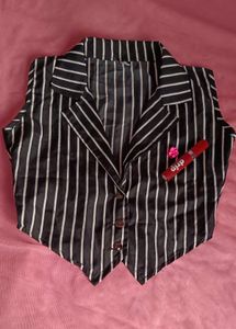 Black And White Stripped Vest