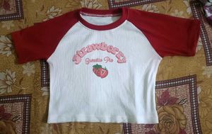 Strawberry Sweetie Pie Tee Crop Top