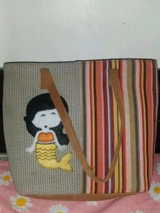 Striped Mermaid Tote Bag