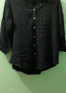 H&M Striped 3/4 Sleeve Button-Up