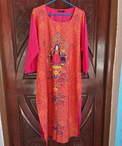 Rose Pink Kurta In 4XL Size