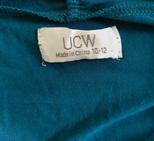 Elegant Teal Cowl Neck/Turtleneck Top