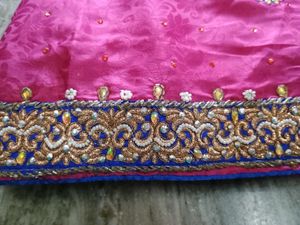 Pink Colur Heavy Work Saree For Sale