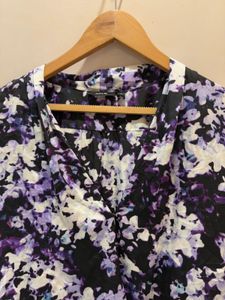 Beautiful Floral Print Draped Imported Top