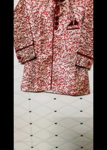 Elegant Red Sherwani Jacket With Bottom Wear