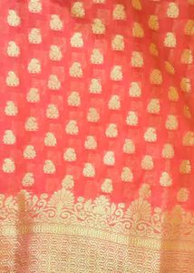 Red &amp; Gold Polka Dot Fabric
