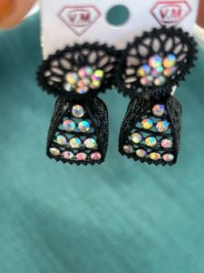 oxidised Black earrings