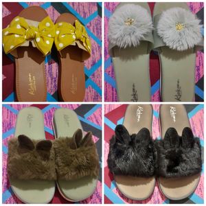 Pack Of 4 Flip Flop Slippers - Brand New