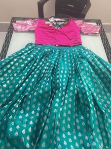 Ethnic Rose And Sea Green Gown