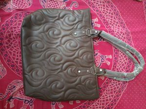 Brown Quilted Tote Bag