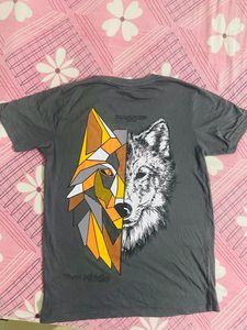Unisex Back Print Grey T-shirt
