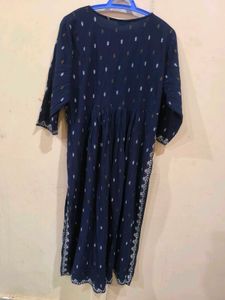 Blue Anarkali Slit Kurti.