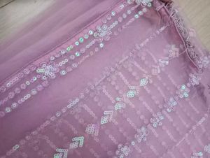 Elegant Party Wear Pink Sparkling Sequin Saree