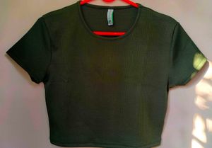 Olive Green Crop Top