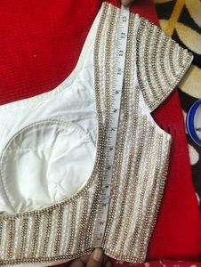 Designer Beaded White Blouse
