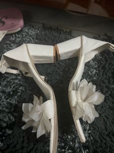 Elegant White Floral Heels
