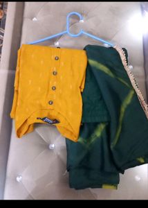 Mustard & Green Colour Suit