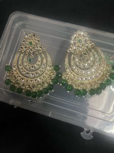Emerald Chandbali Earrings