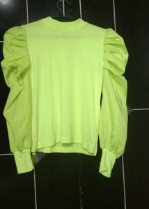 Green Puff Sleeve Top