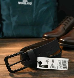 Woodland Black Leather Belt