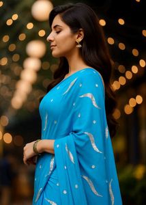 Blue Saree For Wedding And Event