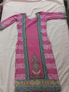 Pink jaipuri Embroidered Kurta