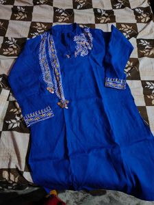 Blue Embroidered Kurta