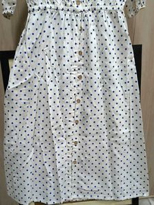 Polka Dot Style White Colour Kurti