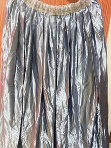 Grey Silk Blend Skirt