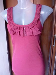 Ruffled Coral Tank Top