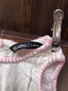 Cute White &amp; Floral Baby Top