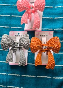 Bow Hair Clips - Set of 3