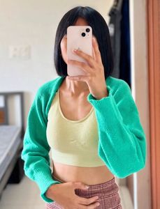 Green Cropped Bolero Shrug(very short)