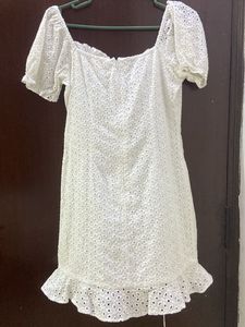 White Eyelet Mini Dress