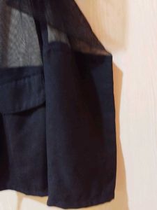 Black Sheer Puff Sleeve Top (Jacket)