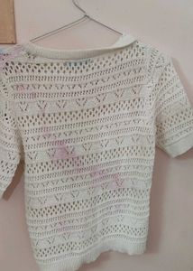 Crochet Knit Top - Short Sleeve