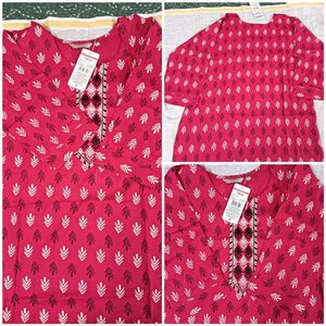 Stylish Pink Printed Kurta