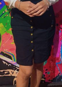 Button Front Mini Skirt