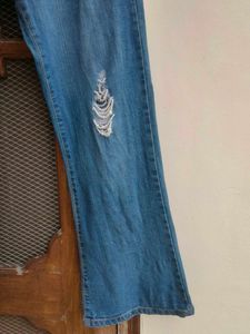 Pinterest-y Ripped Blue Bootcut Jeans