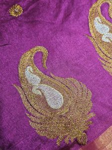 Purple Embroidered Ethnic saree