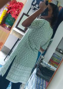 Light pista (Chickenkari) Cotton Kurti ..