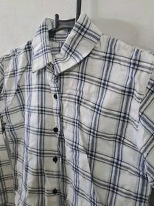 White Striped Crop Shirt