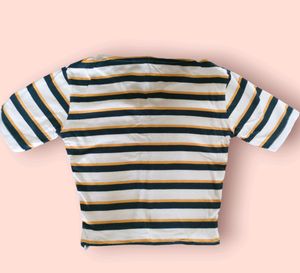 Max Striped Fitted Crop Top