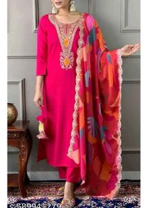 Beautiful Suit With Organza Dupatta