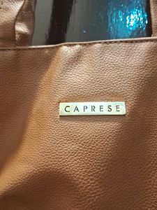 Caprese Class Brown Faux Leather Tote Bag