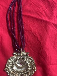Ruby Beads 3 Layers Chain And 1.5 Gram Gold Polish