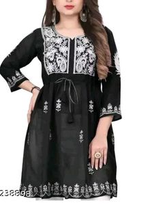 Elegant Chickankari Black Embroidered Kurta