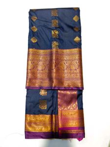 Elegant Navy Blue Saree