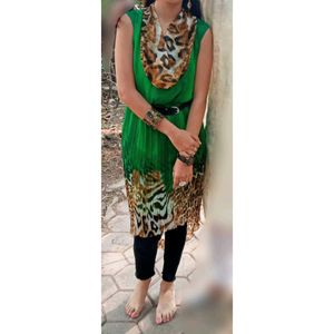Green Animal Print Dress