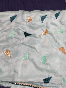 Sarees With Embroidery Butta